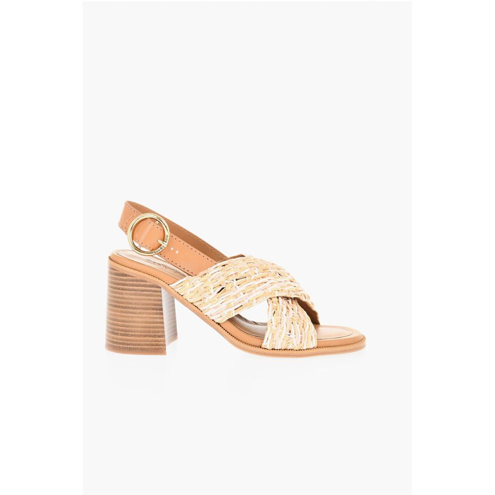 See By Chloé Criss-Cross Braided Sandals Heel 9 cm