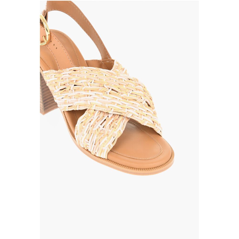See By Chloé Criss-Cross Braided Sandals Heel 9 cm