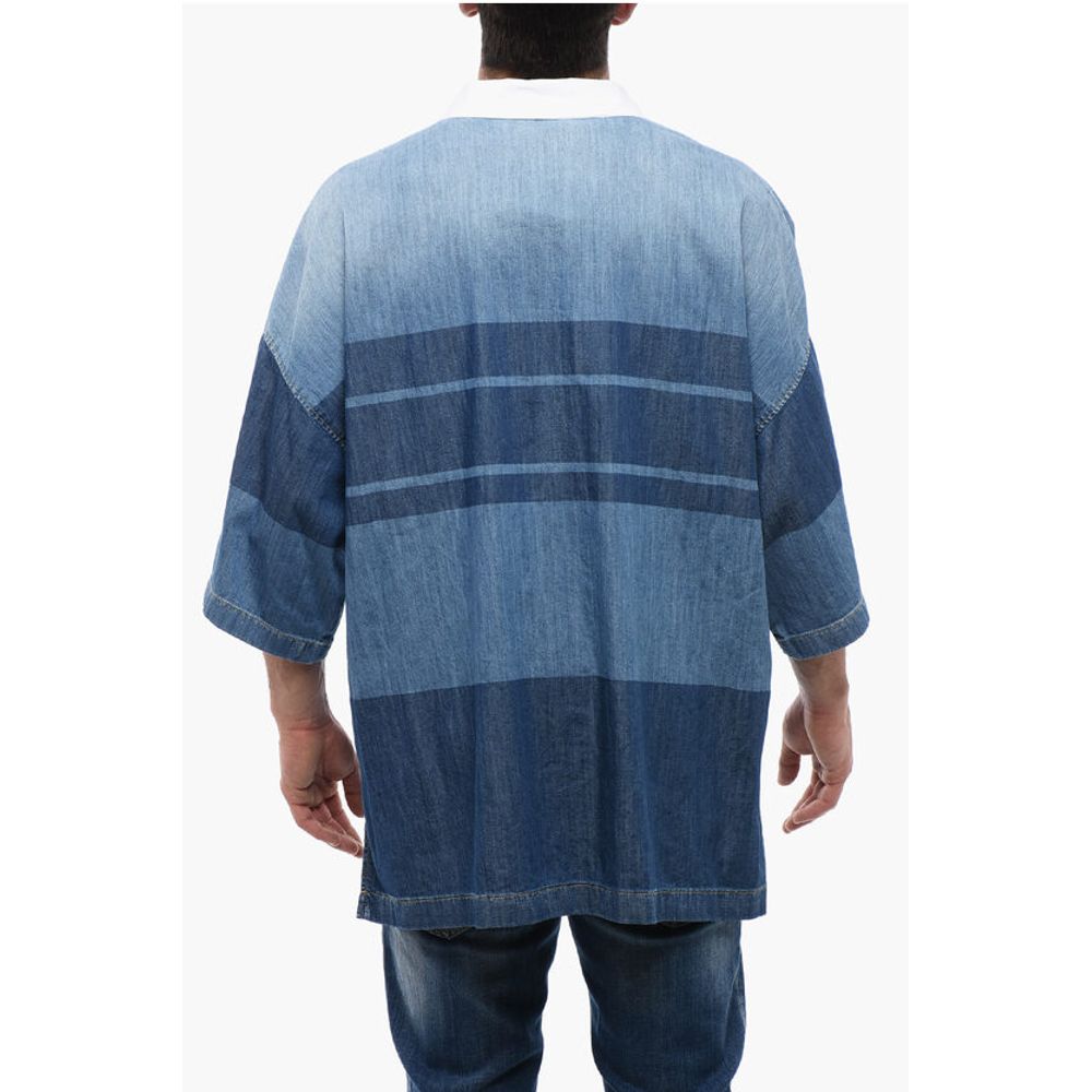 Dsquared² Denim Rugby Shirt with Oversized Fit