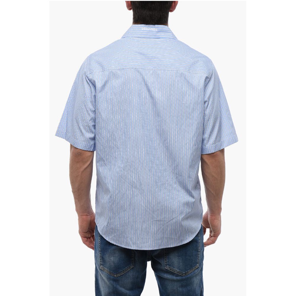 Dsquared² Striped SUNSET BOWLING Shirt with Broderie Anglaise