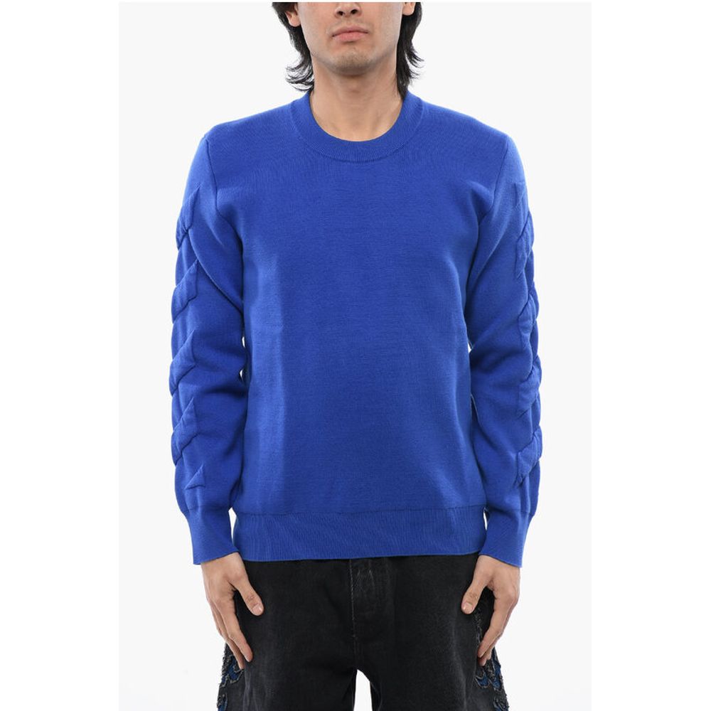 Off-White Crewneck Pullover With Embossed Details