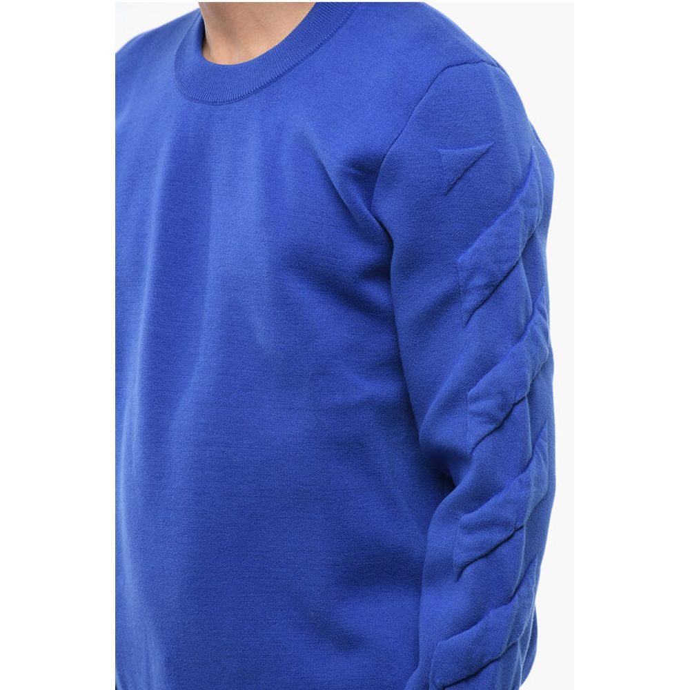 Off-White Crewneck Pullover With Embossed Details
