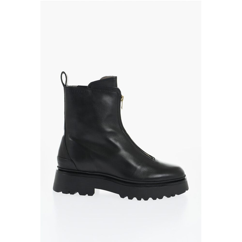 AllSaints Leather OPHELIA Booties with Frontal Zip