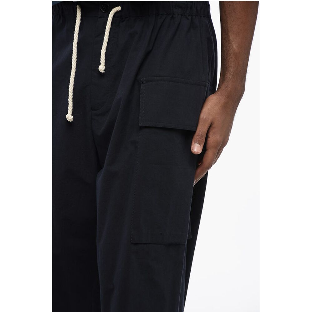 Jil Sander Cotton Cargo Shorts with Rope Drawstring