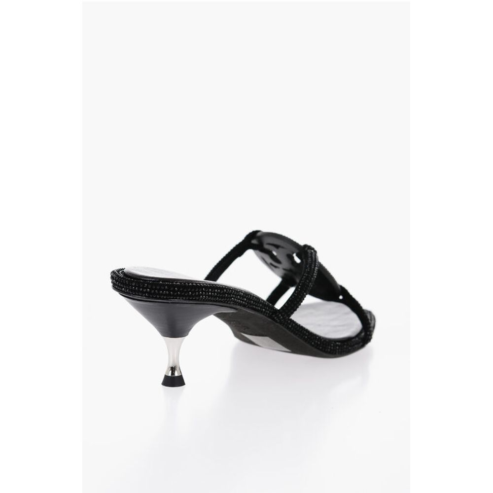 Tory Burch Suede PAVE GEO BOMBE Sandals with Rhinestone 5,5cm