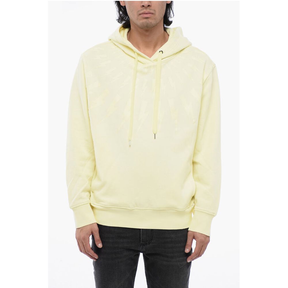 Neil Barrett Brushed Cotton FAIRISLE THUNDERBOLT Hoodie