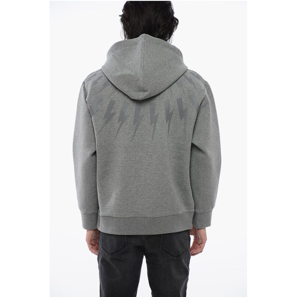 Neil Barrett Cotton Neoprene FAIRISLE THUNDERBOLT Hoodie