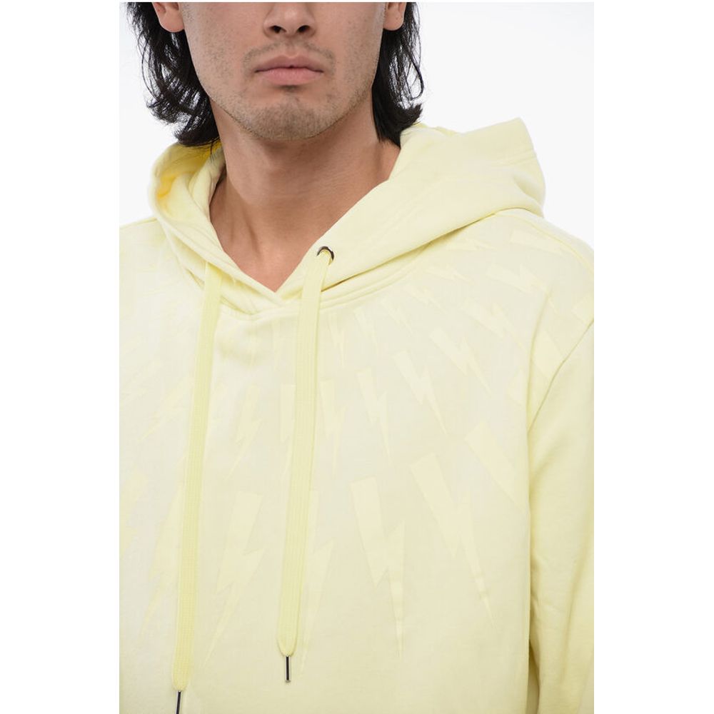 Neil Barrett Brushed Cotton FAIRISLE THUNDERBOLT Hoodie