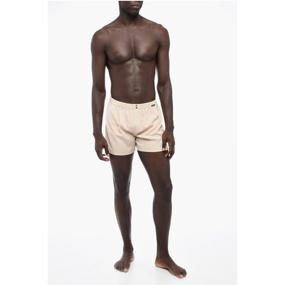 Dolce & Gabbana UNDERWEAR Silk Shorts with Elastic Waistband