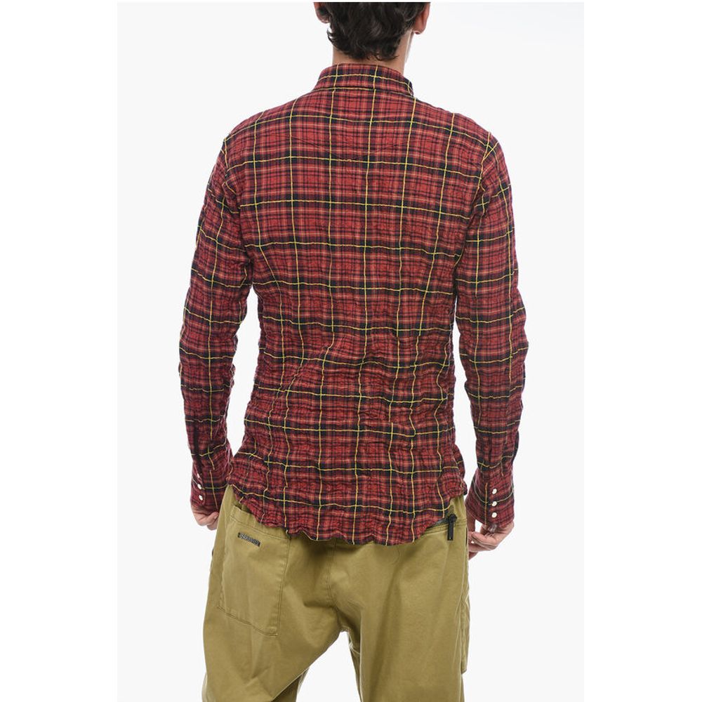 Dsquared² Check-patterned Shirt with Wrinkled Effect
