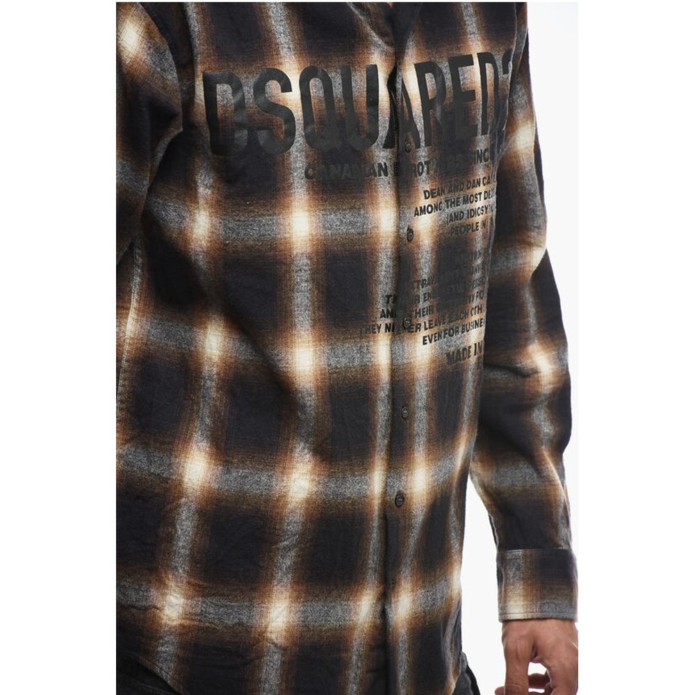 Dsquared² Flannel Shirt with Lettering Print