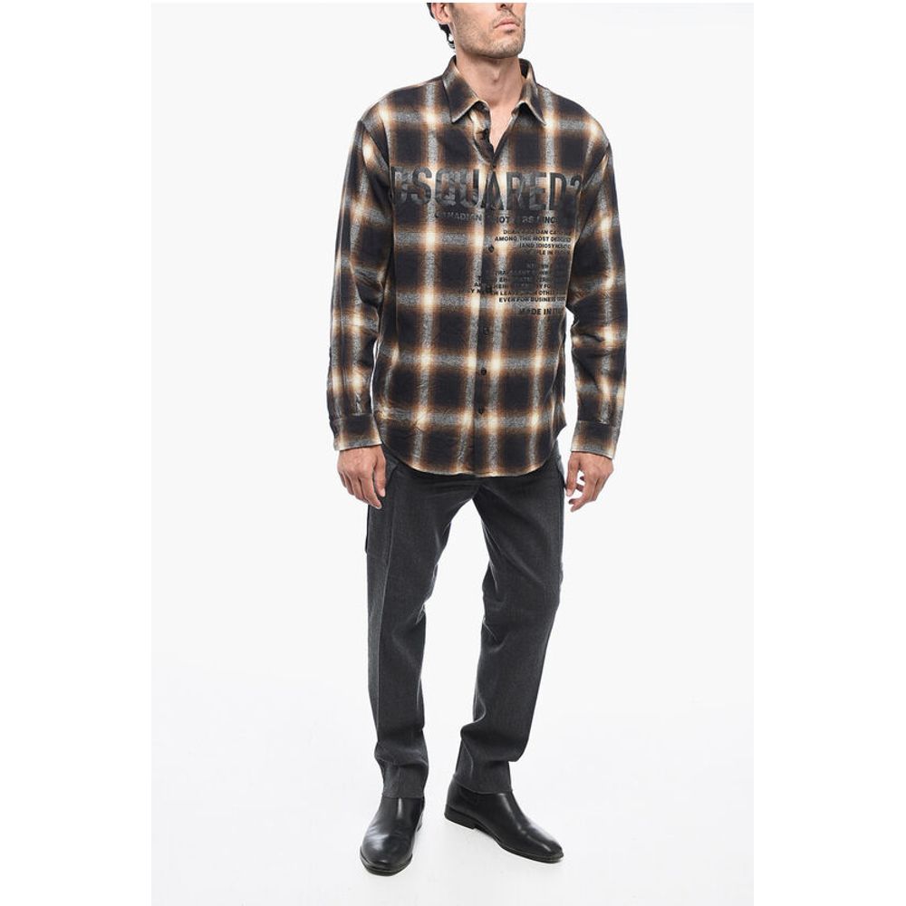 Dsquared² Flannel Shirt with Lettering Print