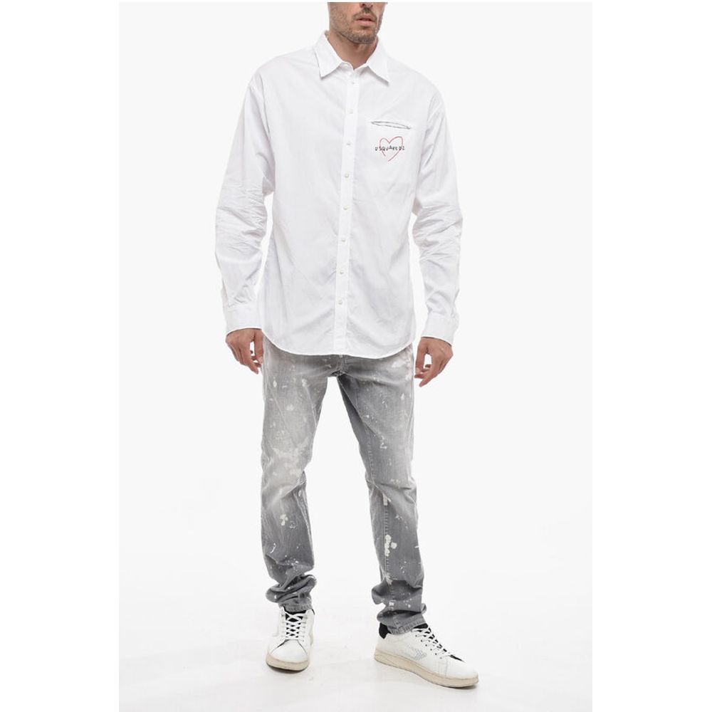Dsquared² Dropped Shoulder Shirt with Contrasting Logo