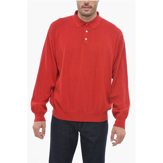 J.Press Long Sleeved Polo Shirt with Ribbed Hem
