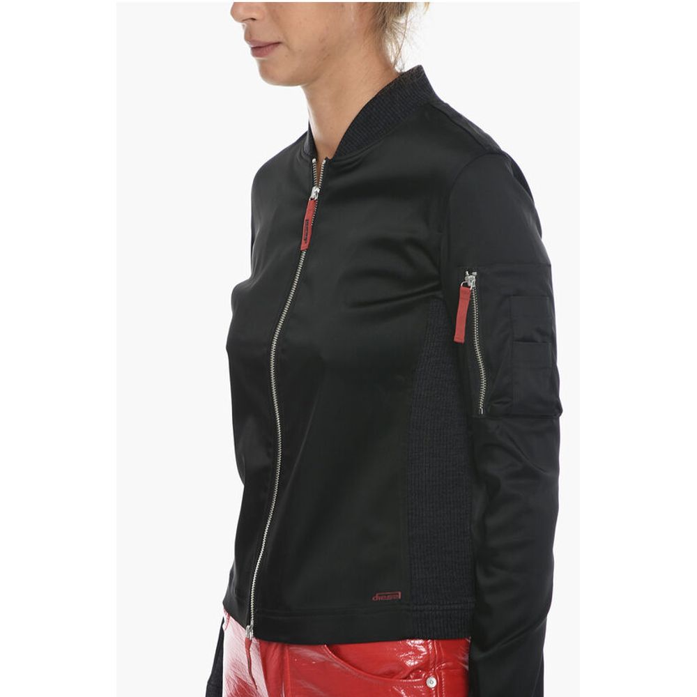Diesel Satin T-OPUNTIA Bomber Jacket with Contrasting Details and S