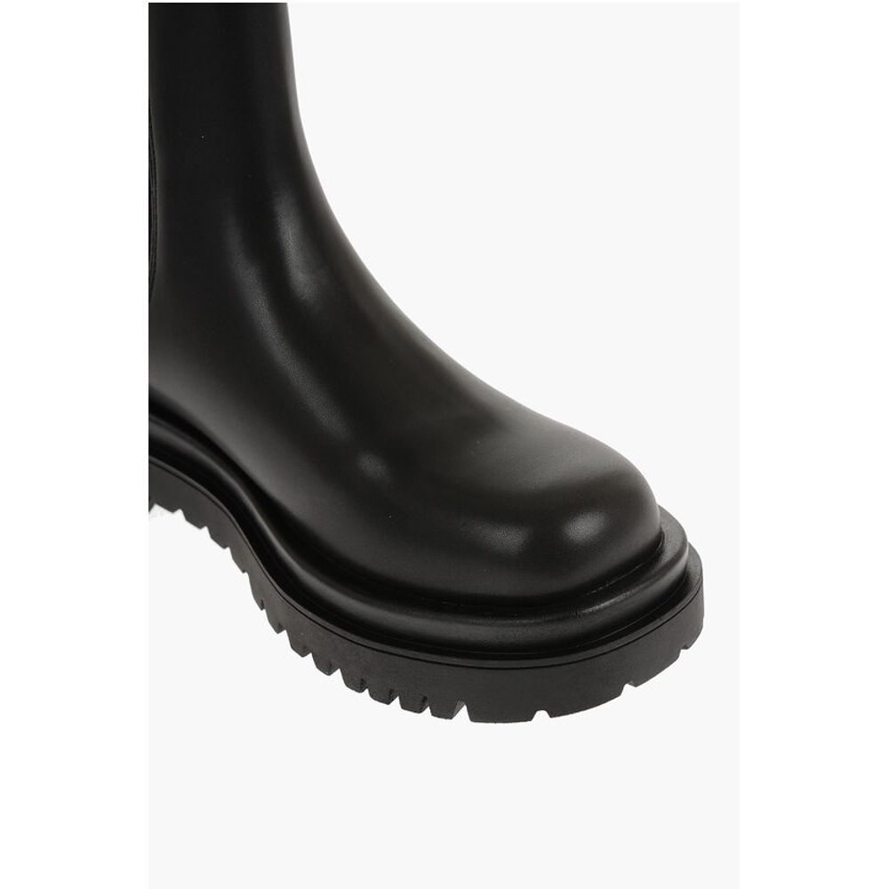 Versace JEANS COUTURE Faux Leather DREW Chelsea Boots with Contrasti