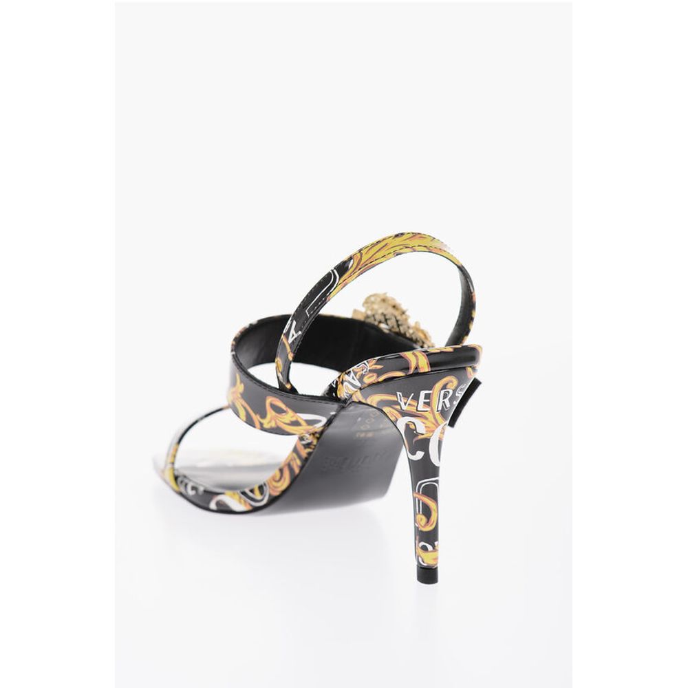 Versace JEANS COUTURE Baroque Motif Faux Leather EMILY Sandals with