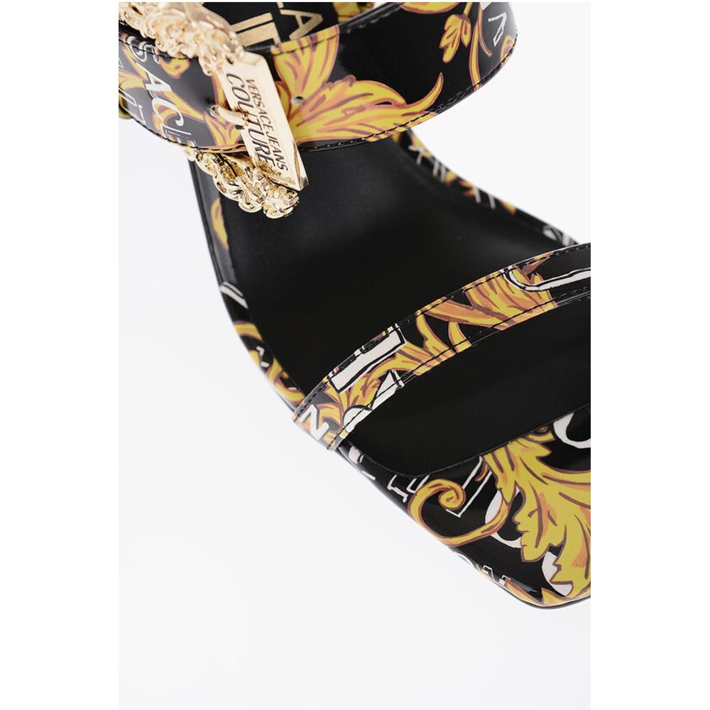 Versace JEANS COUTURE Baroque Motif Faux Leather EMILY Sandals with