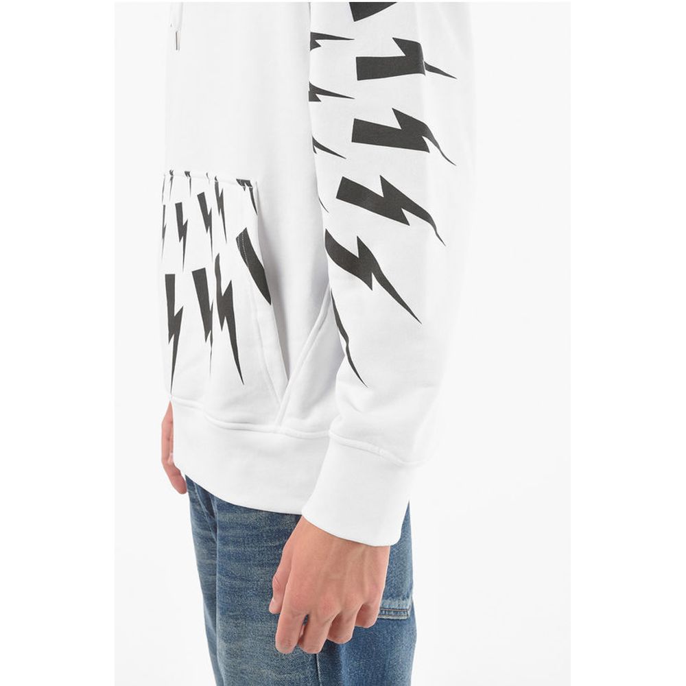 Neil Barrett Maxi Patch Pocket Front RADIAL FAIR-ISLE THUNDERBOLT Hoodie