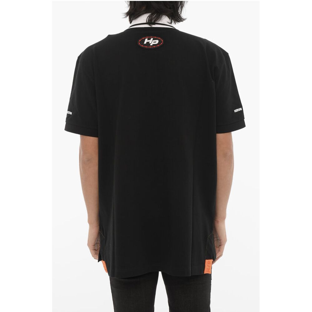 Heron Preston Pique Cotton INFLUENCER 3-Buttons Polo Shirt with Maxi Embro