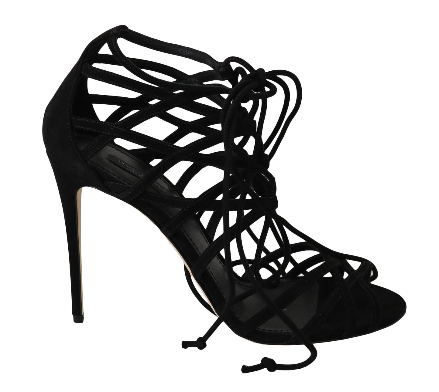 Dolce & Gabbana eleganti tacchi a spillo gladiatore in pelle scamosciata nera