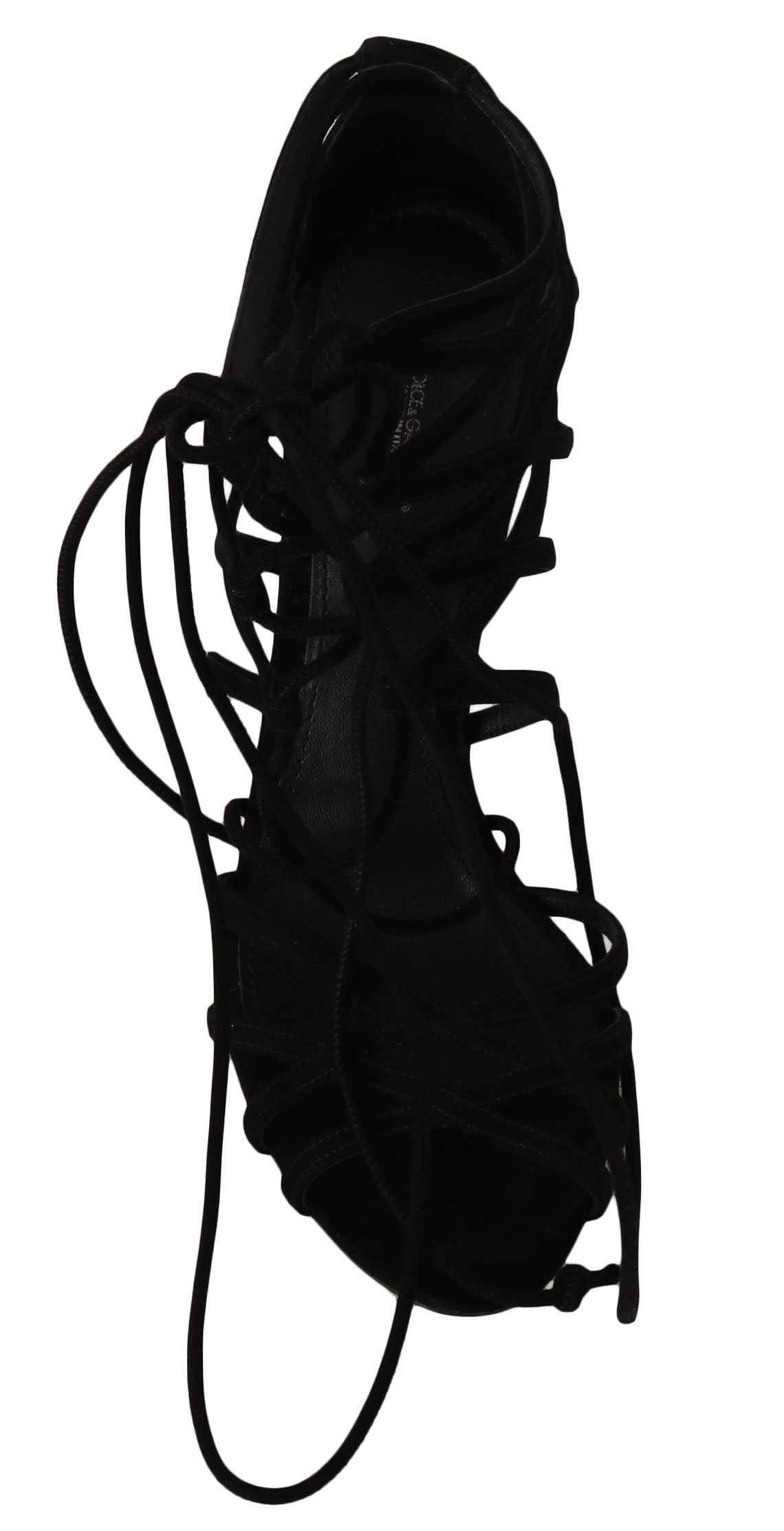 Dolce & Gabbana eleganti tacchi a spillo gladiatore in pelle scamosciata nera