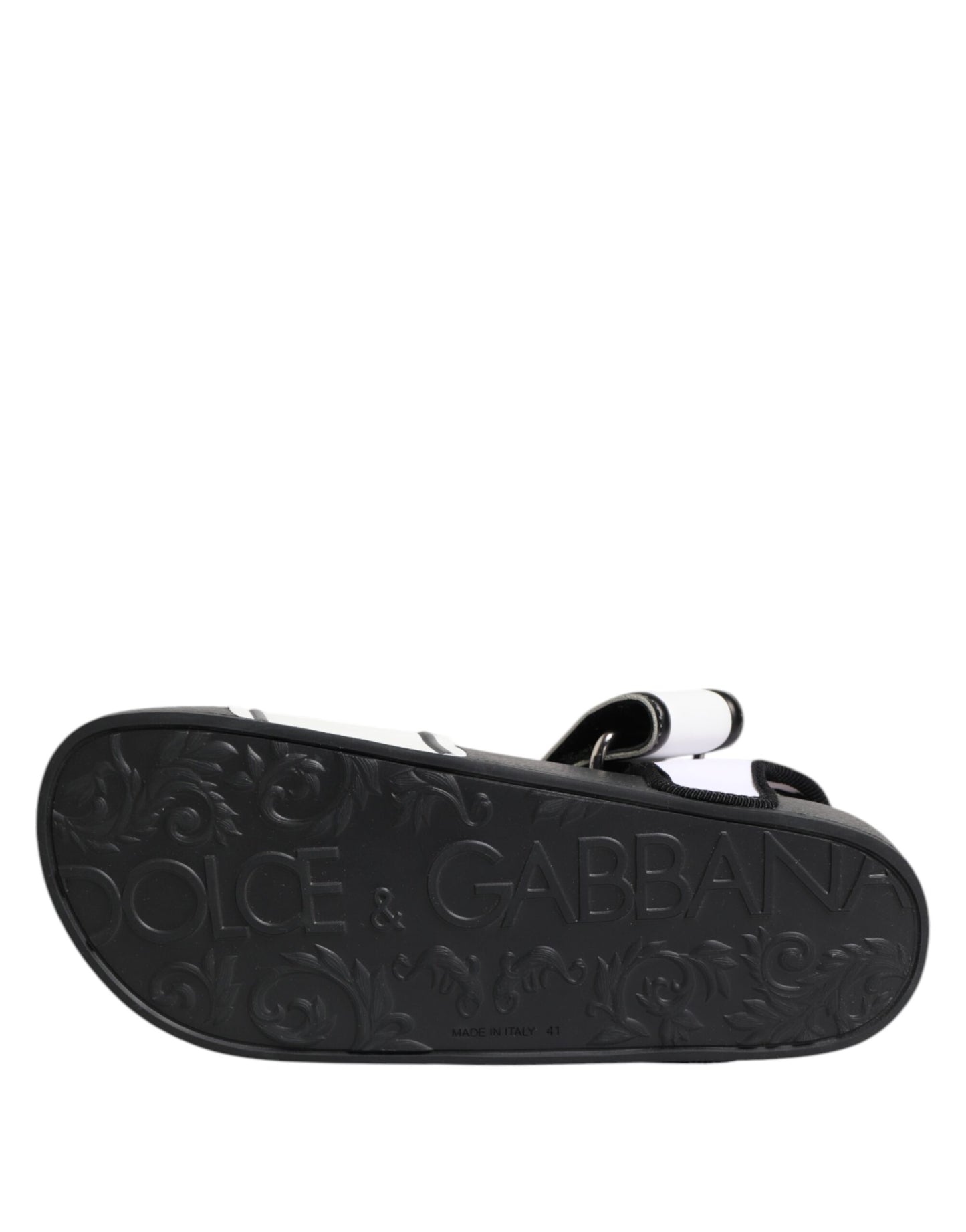 Dolce & Gabbana Black White DG Logo Slides Sandals Shoes