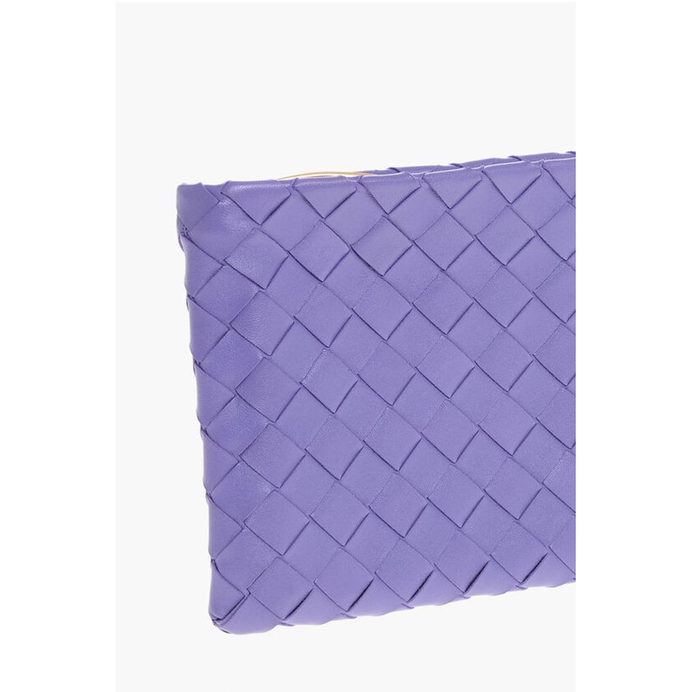 Bottega Veneta Leather INTRECCIO Clutch with Card Compartment