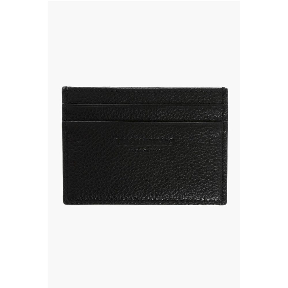 Dsquared² Textured Leather Card Holder with Printed Logo