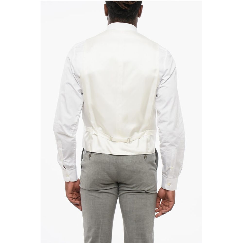 Corneliani Embroidered Silk Blend Vest 4 Buttons