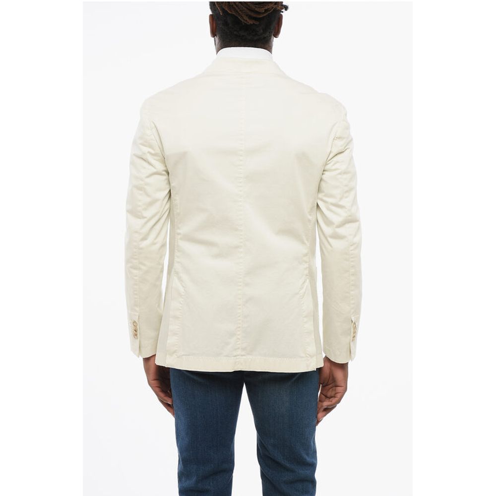 Corneliani CC COLLECTION Unlined Double Breasted Blazer With Peak Lapel