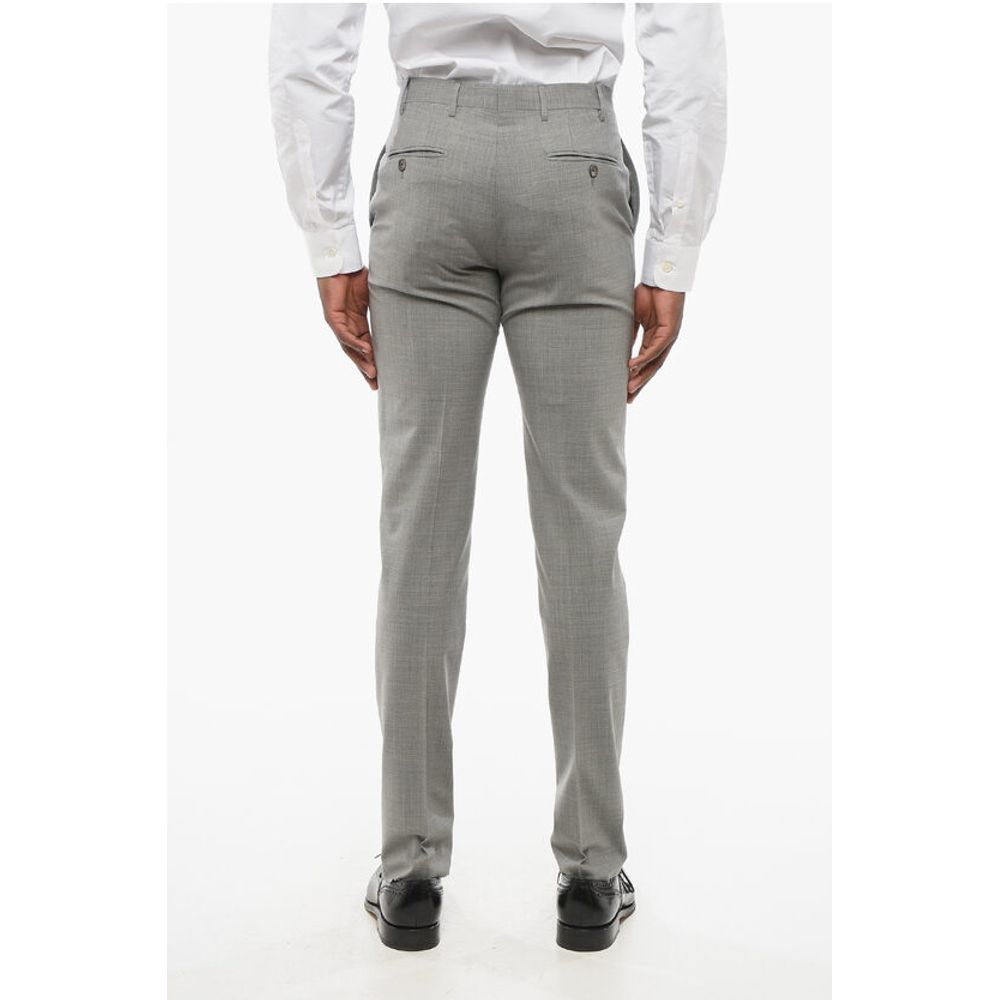 Corneliani CC COLLECTION Wool Blend Pants with Belt Loops