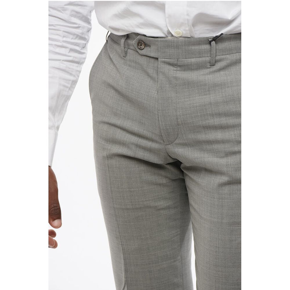 Corneliani CC COLLECTION Wool Blend Pants with Belt Loops