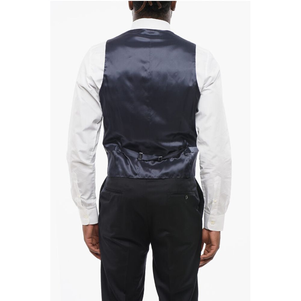 Corneliani Virgin Wool Vest with Half-Belt