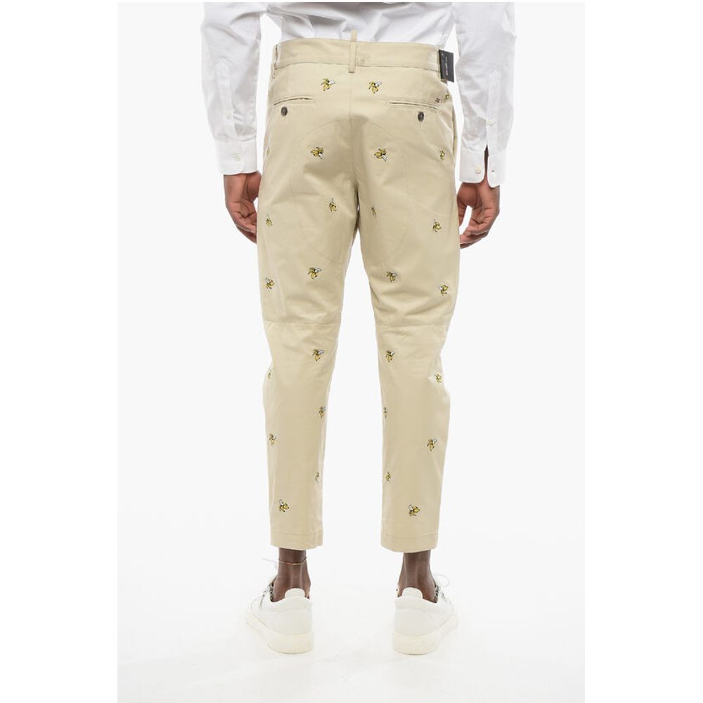 Dsquared² Cotton BANANA Chinos Pants with All-Over Embroideries