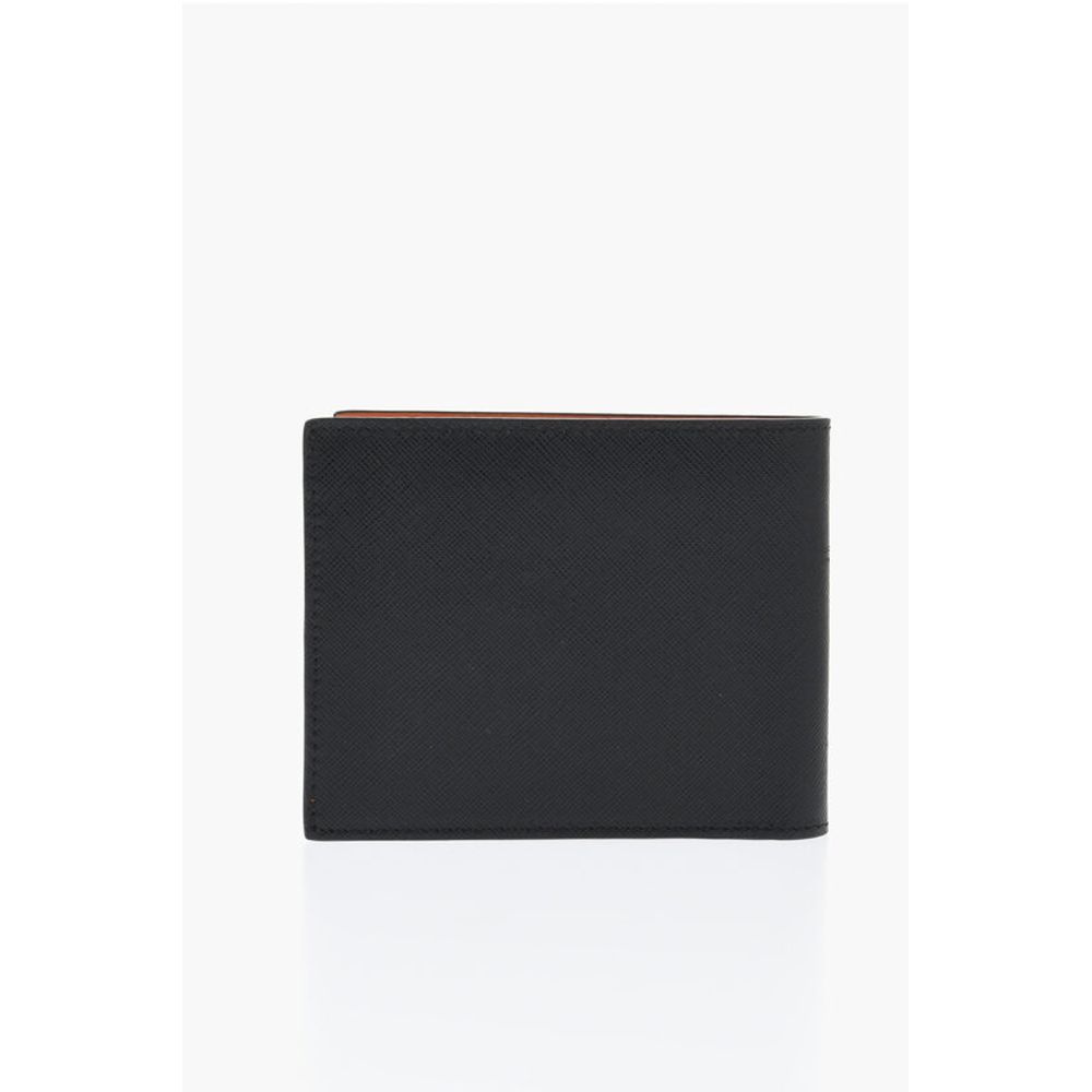 Dsquared² Saffiano Leather Bifold Wallet with Silver-Tone Monogram