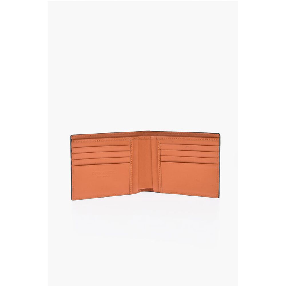 Dsquared² Saffiano Leather Bifold Wallet with Silver-Tone Monogram