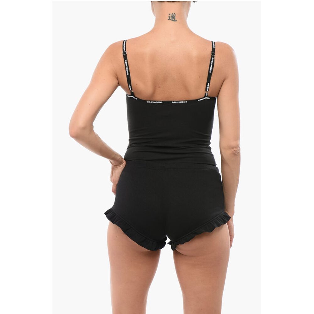 Dsquared² Stretch Cotton Tank Top with Logoed Details