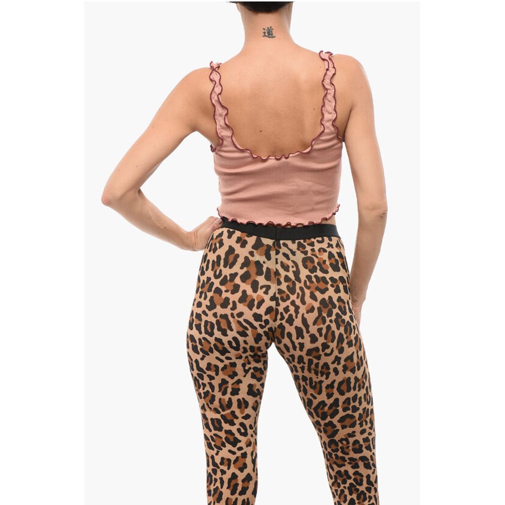 Dsquared² Ribbed Crop Top with Embroidered Logo