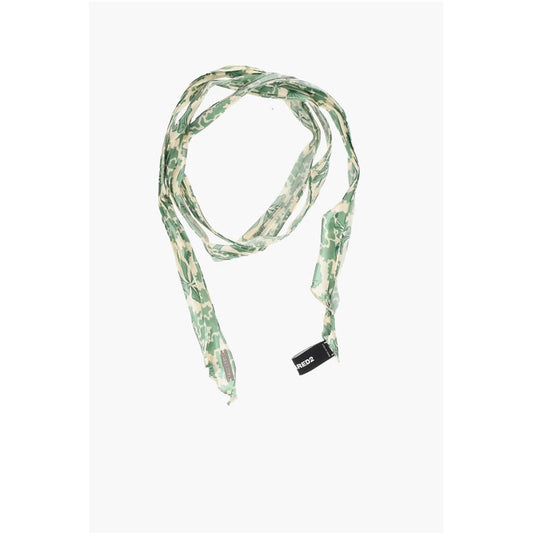 Dsquared² Silk Slim Foulard with Hibiscus Print