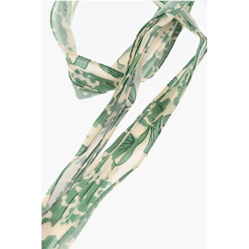 Dsquared² Silk Slim Foulard with Hibiscus Print