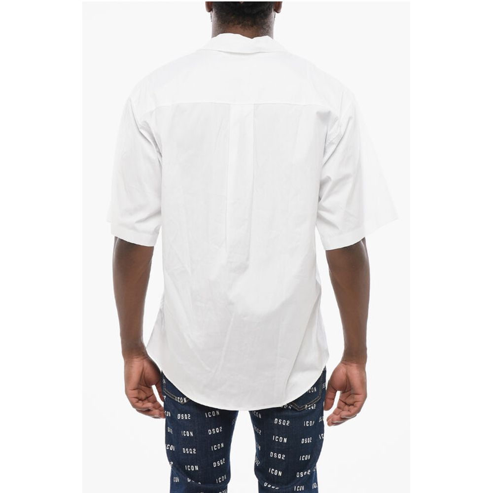 Dsquared² Popeline Bowling Shirt with Printed Logo