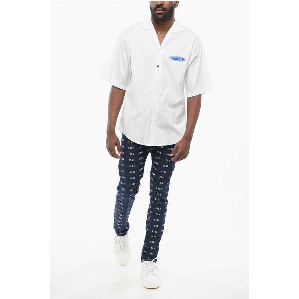 Dsquared² Popeline Bowling Shirt with Printed Logo