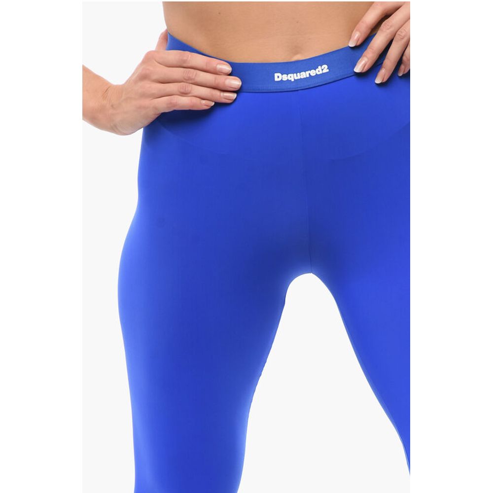 Dsquared² Underwear Microfiber Leggings with Logoed Elastic Band