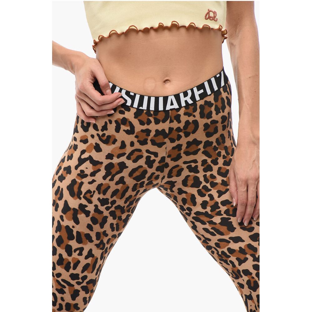 Dsquared² Microfiber Underwear Leggings with Animal Motif