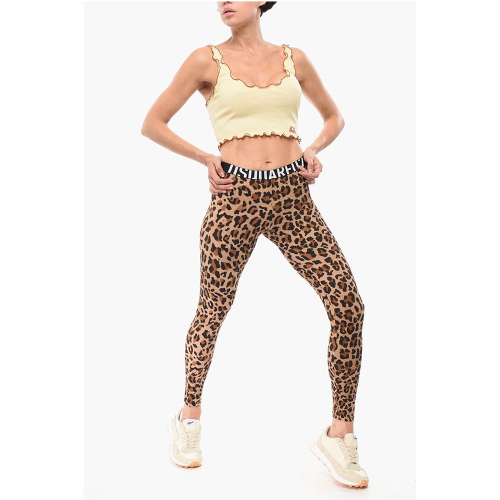 Dsquared² Microfiber Underwear Leggings with Animal Motif