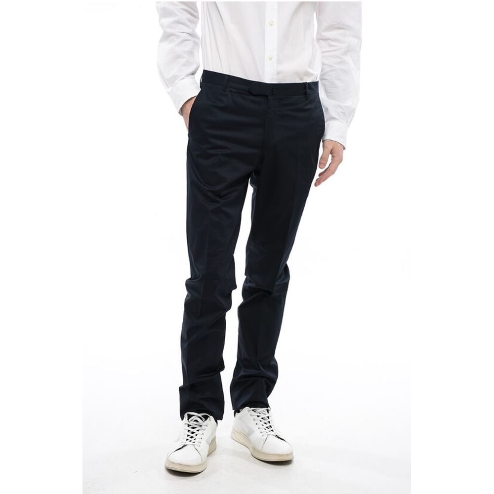 Corneliani Cotton Slim Fit Pants With Martingale