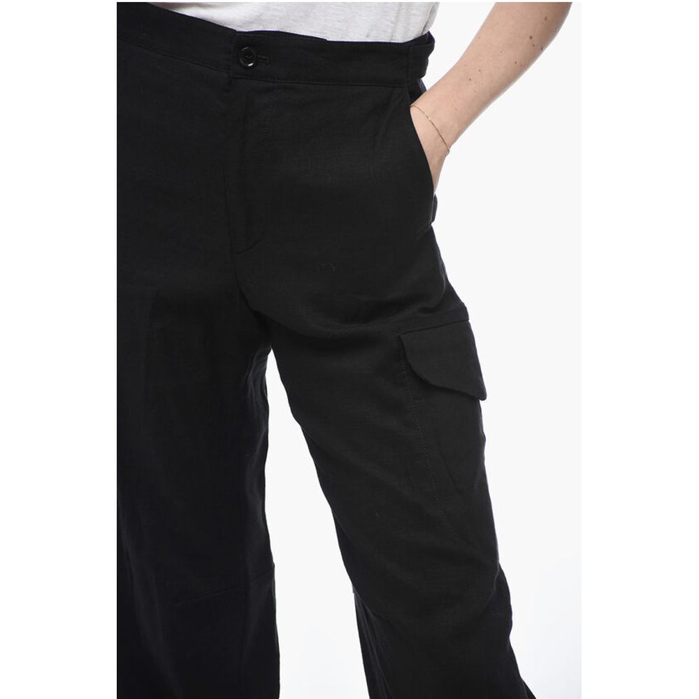 Bally Flax Blend Cargo Pants with Martingales