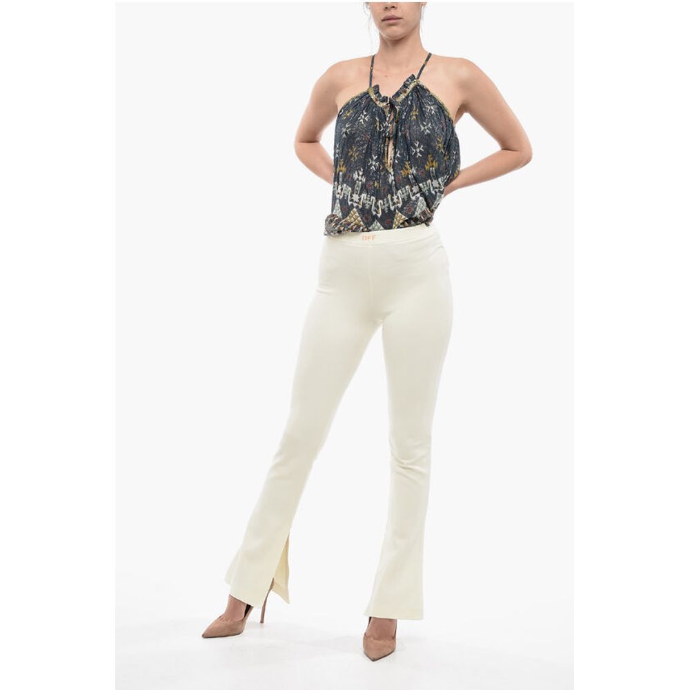 Off-White Logo Print SPLIT Flare Fit Leggings