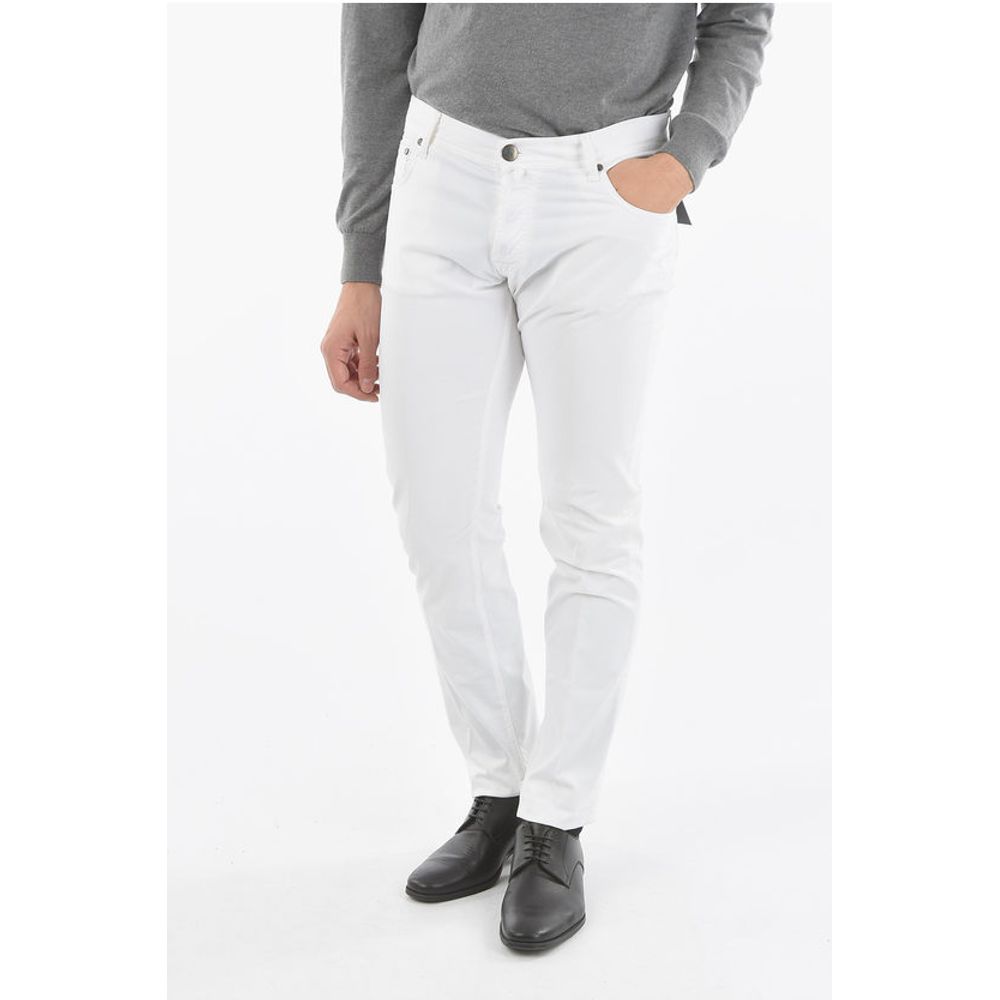 Corneliani ID COLLECTION Jeans with 5 Pockets and Button Closure and Em